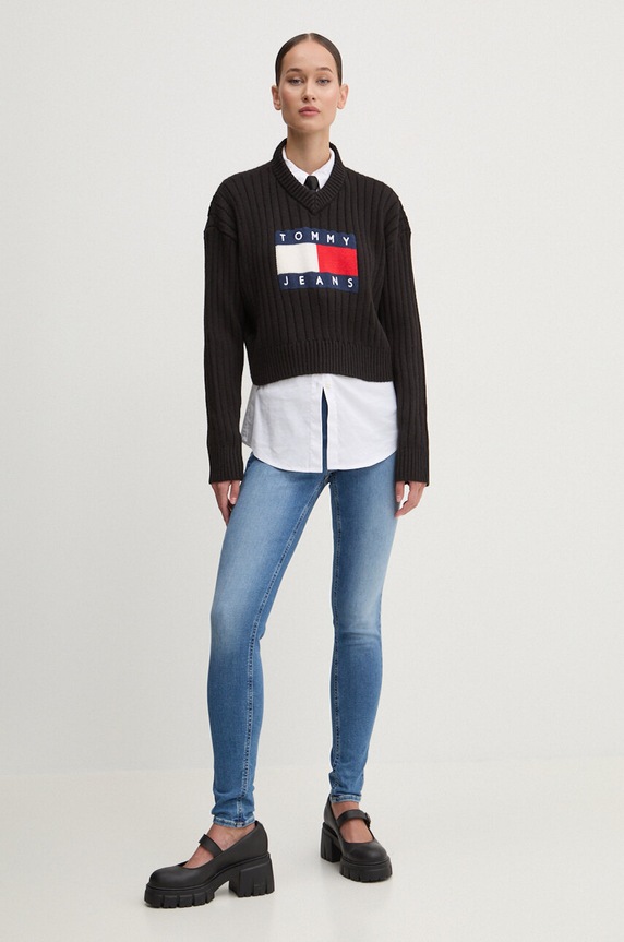 Tommy Jeans sweter DW0DW18528 czarny AW24