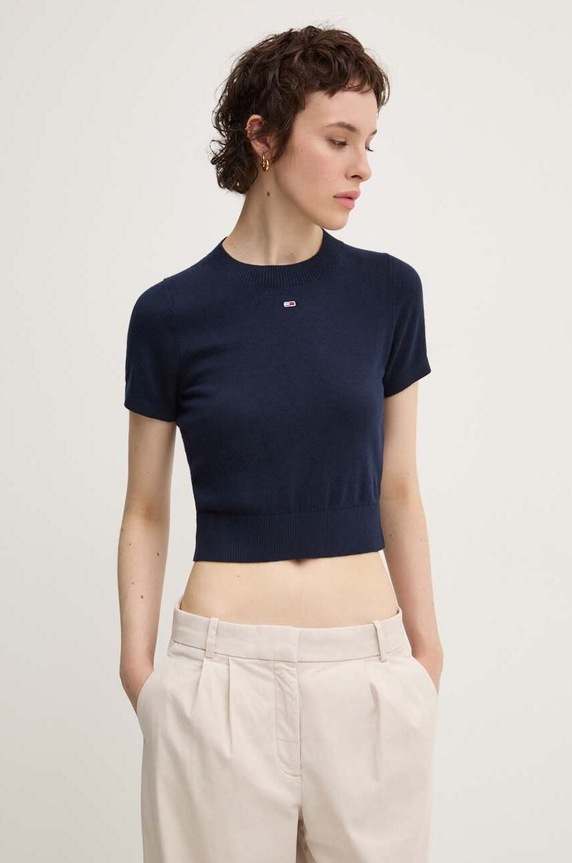 Πουλόβερ Tommy Jeans άλλο σκούρο μπλε DW0DW18530