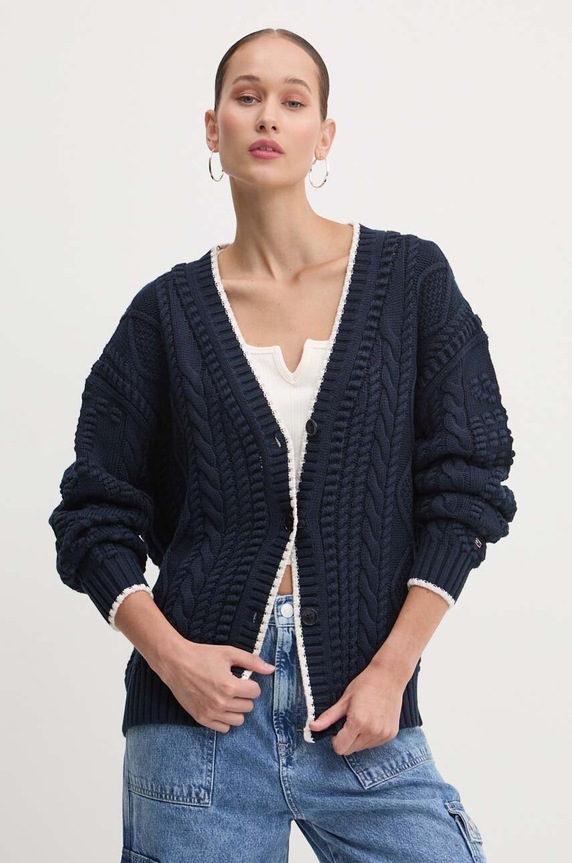 Tommy Jeans kardigan pozostałe granatowy DW0DW18521
