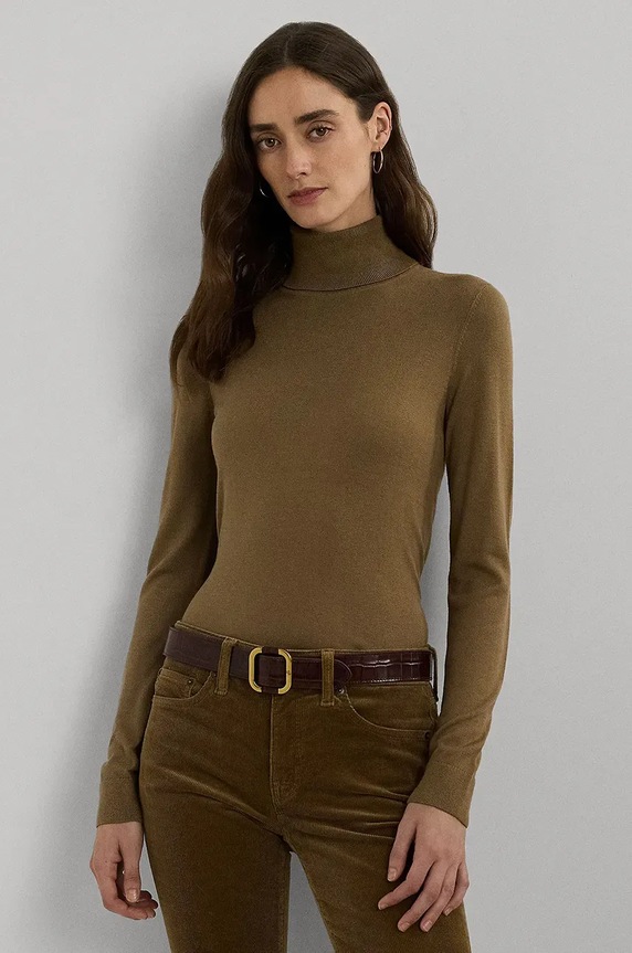 Lauren Ralph Lauren sweter z domieszką jedwabiu pozostałe beżowy 200940470