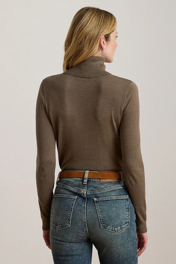 Πουλόβερ σε μείγμα μεταξιού Lauren Ralph Lauren 200940470 καφέ AW25