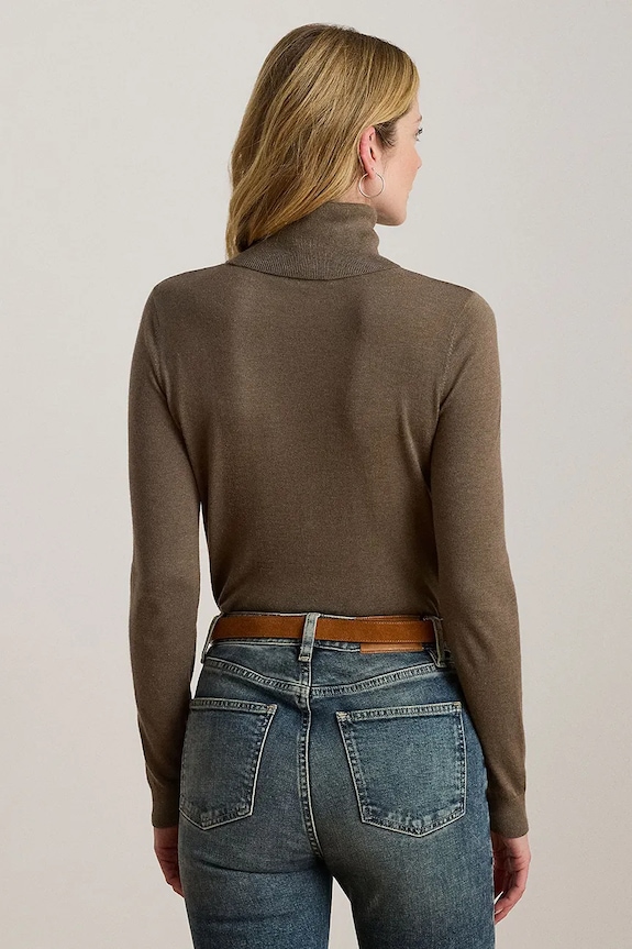 Πουλόβερ σε μείγμα μεταξιού Lauren Ralph Lauren 200940470 καφέ AW25