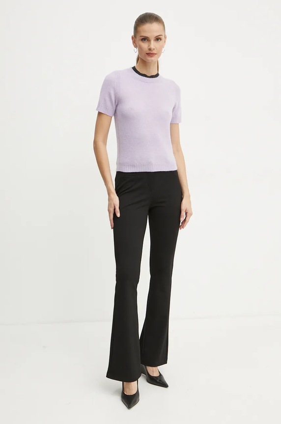 Pinko sweter wełniany 104342.A277 fioletowy AW24