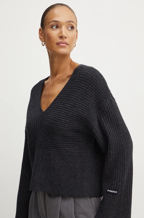 Pinko sweter wełniany szary 104389.A27B