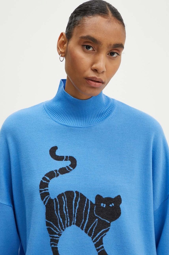 Moschino Jeans maglione in lana blu 0912.8203