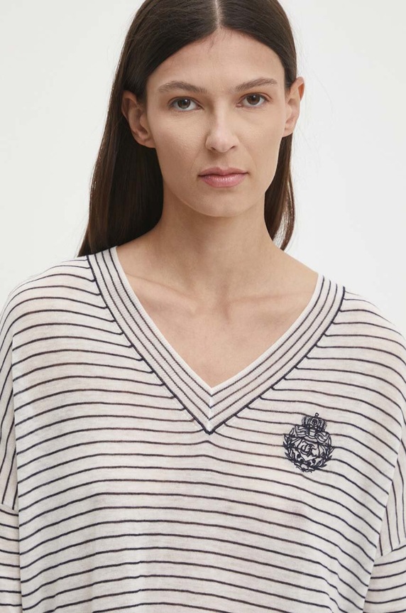 The Kooples pulover de lana alb FPUL29006K