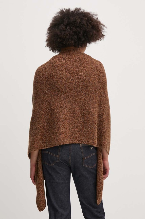 Odzież United Colors of Benetton poncho wełniane 103MDU004 brązowy