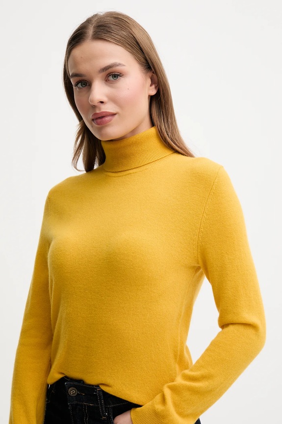 Μάλλινο πουλόβερ United Colors of Benetton κίτρινο 1002D2348