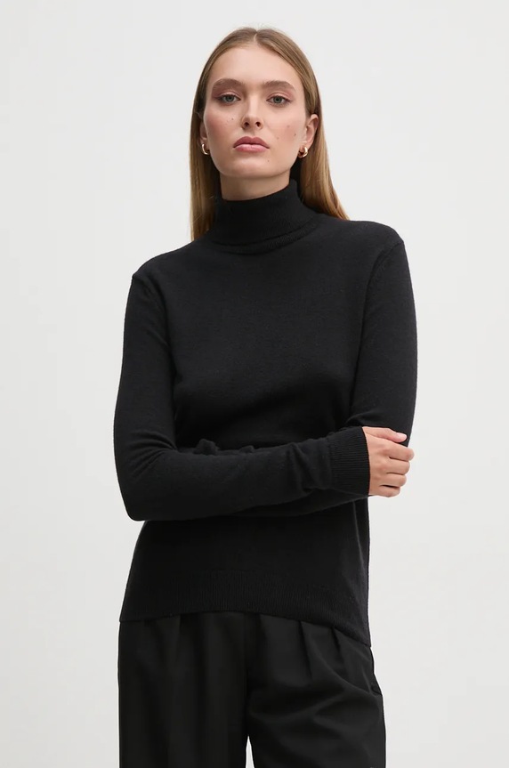 Μάλλινο πουλόβερ United Colors of Benetton μαλλί μαύρο 1002D2348