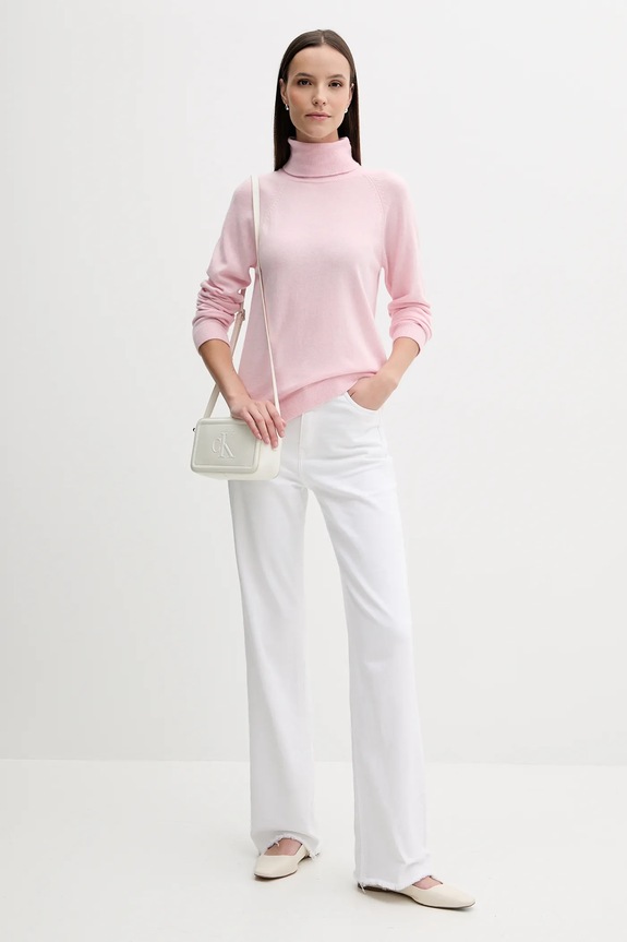 Πουλόβερ με προσθήκη μαλλιού United Colors of Benetton 1035D2551 ροζ AW25