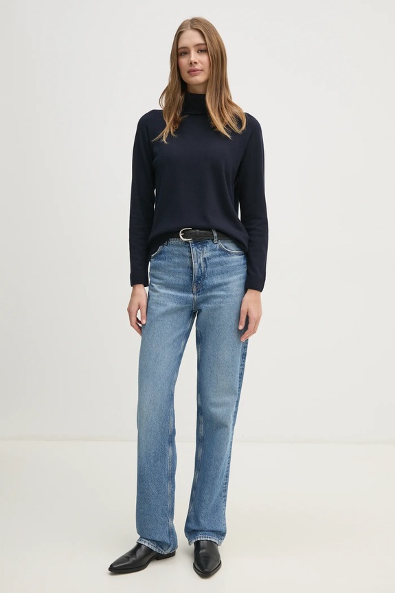 United Colors of Benetton pulóver gyapjúkeverékből 1035D2551 sötétkék AW25