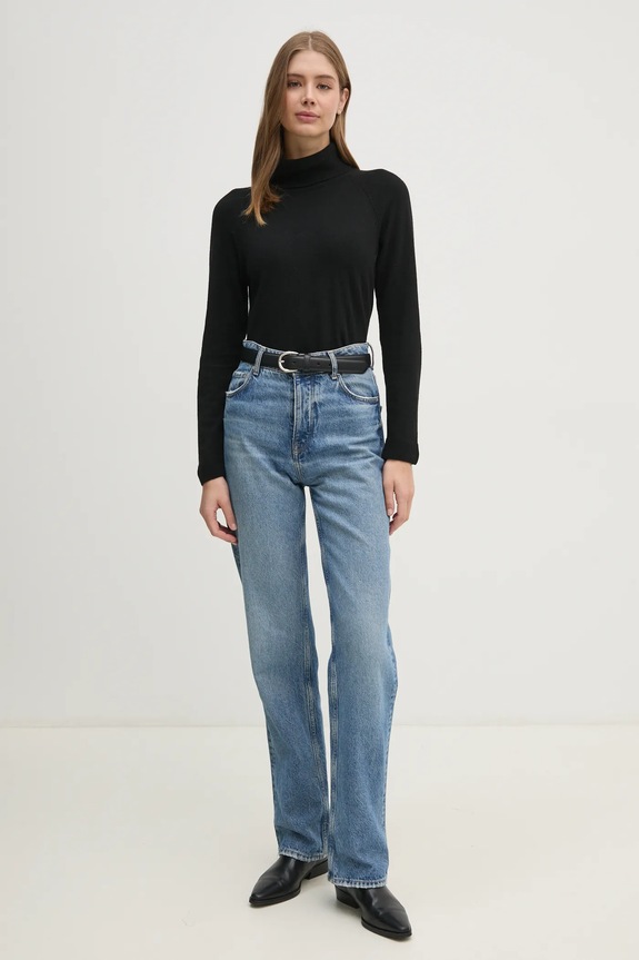 Πουλόβερ με προσθήκη μαλλιού United Colors of Benetton 1035D2551 μαύρο AW25