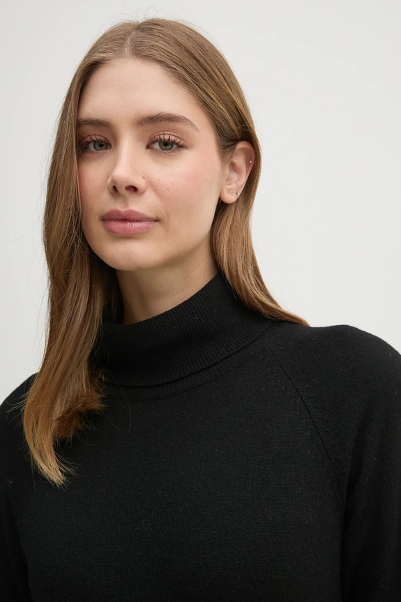 United Colors of Benetton pulóver gyapjúkeverékből fekete 1035D2551