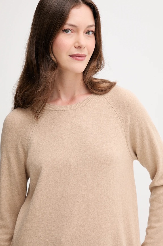 United Colors of Benetton maglione in misto lana beige 1035D1P17