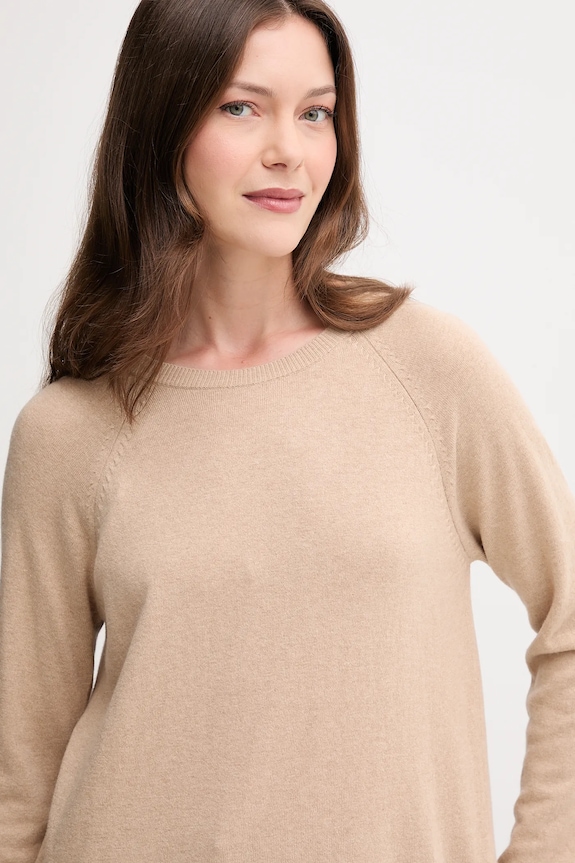 United Colors of Benetton maglione in misto lana beige 1035D1P17