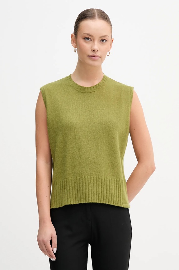 Жилет с добавлением шерсти United Colors of Benetton тонкий зелёный 126WD10BA