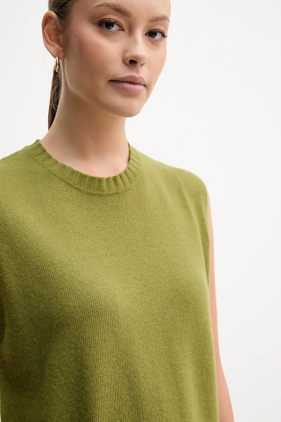 Жилет с добавлением шерсти United Colors of Benetton зелёный 126WD10BA