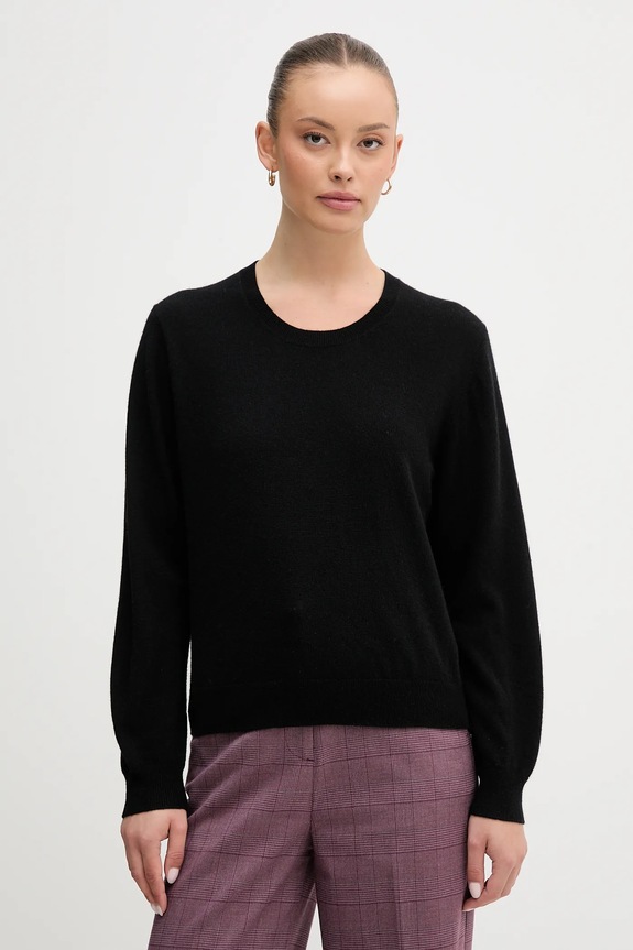 United Colors of Benetton pulover de lână negru 1002D10BG