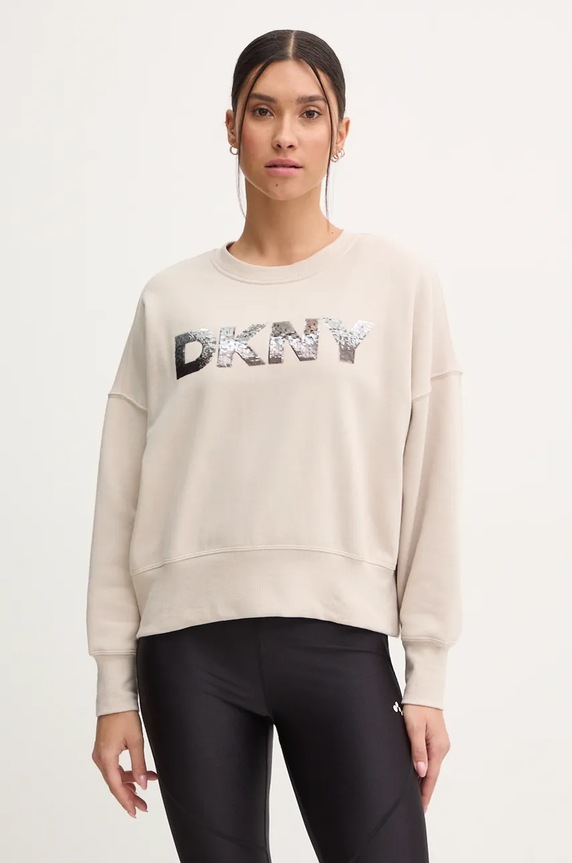 Mikina Dkny bez kapuce béžová DP4T1071