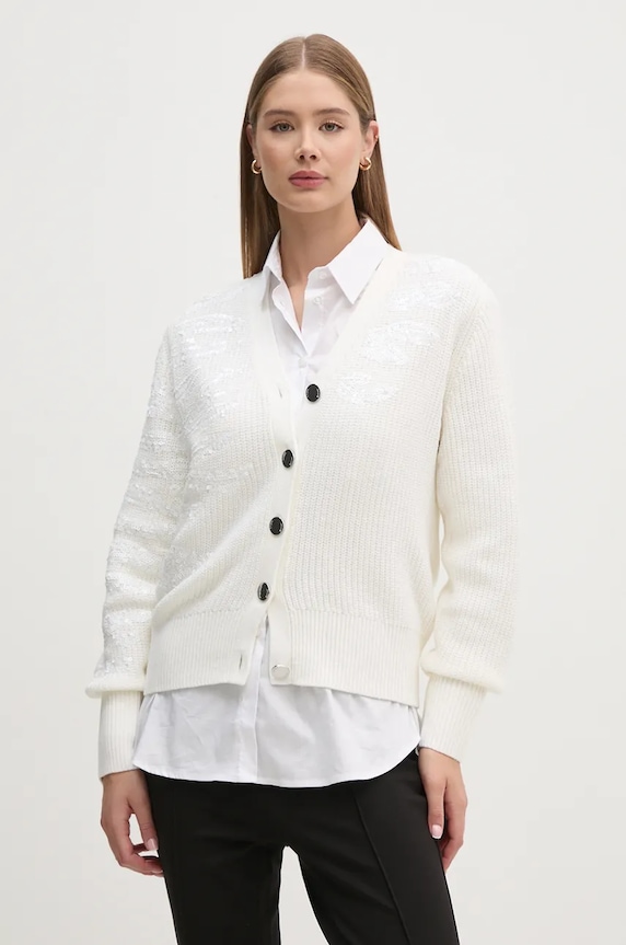 Kardigan Dkny natpis bež P4MXAQ60