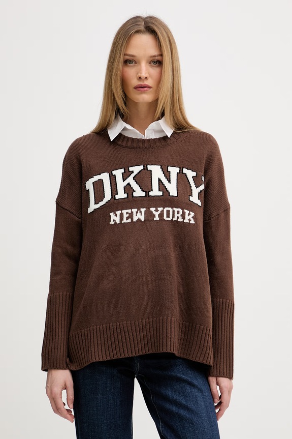 DKNY sweter damski brązowy DJ4R0362