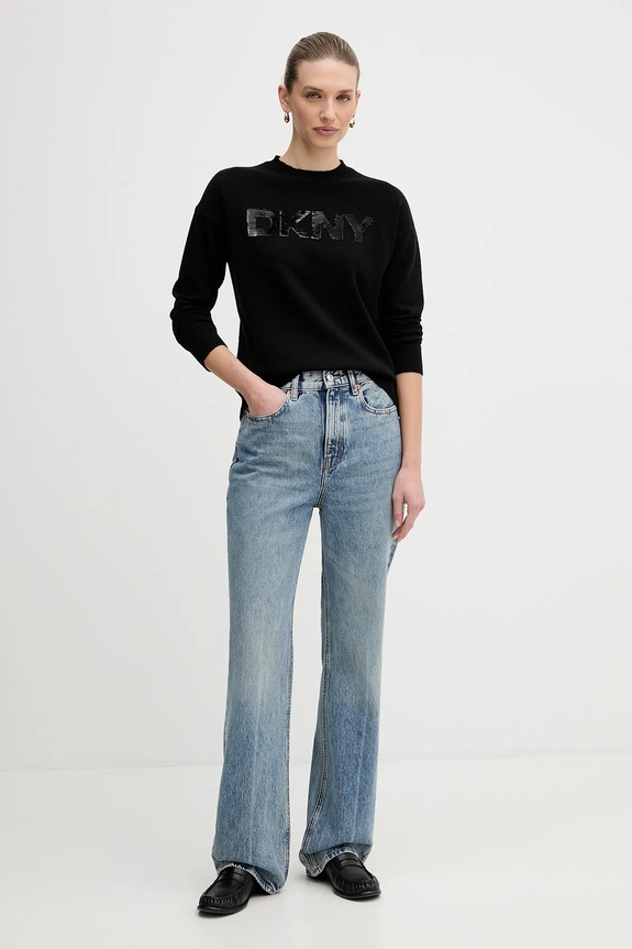 Dkny sweter DJ4R0407 czarny SS26