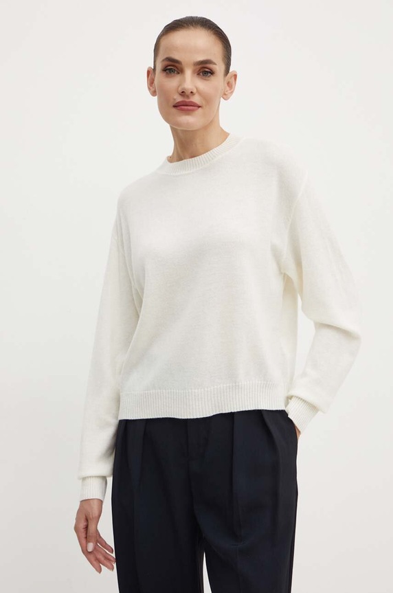 Μάλλινο πουλόβερ Marella μαλλί μπεζ 2423366181200