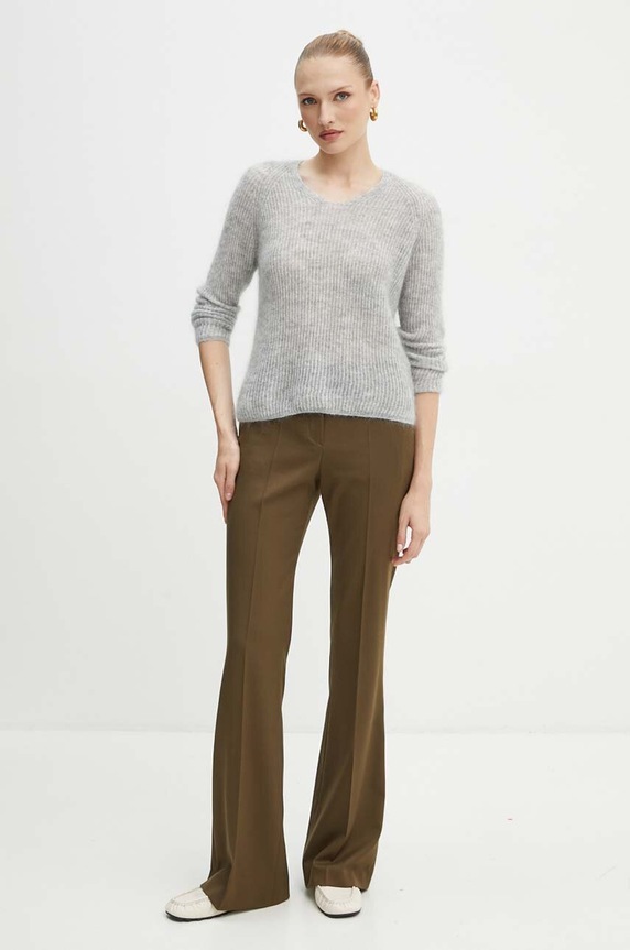Max Mara Leisure sweter wełniany 2426366118600 szary AW24