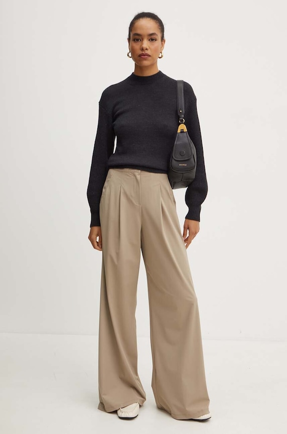 Vlněný svetr Max Mara Leisure 2426366198600 šedá AW24