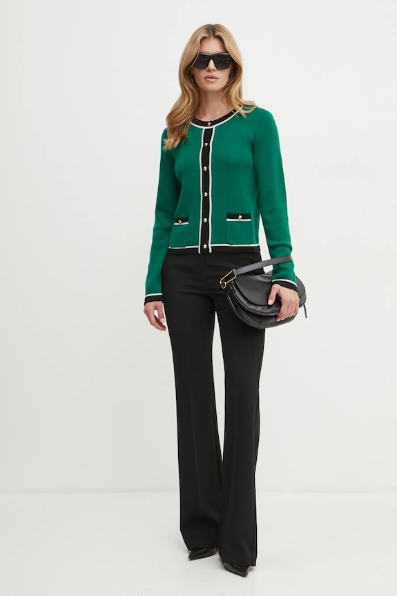 Вълнена жилетка Luisa Spagnoli MATERIALE 58508 зелен AW24