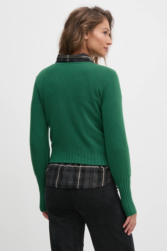 Дрехи Вълнен пуловер United Colors of Benetton 1244D10C6 зелен