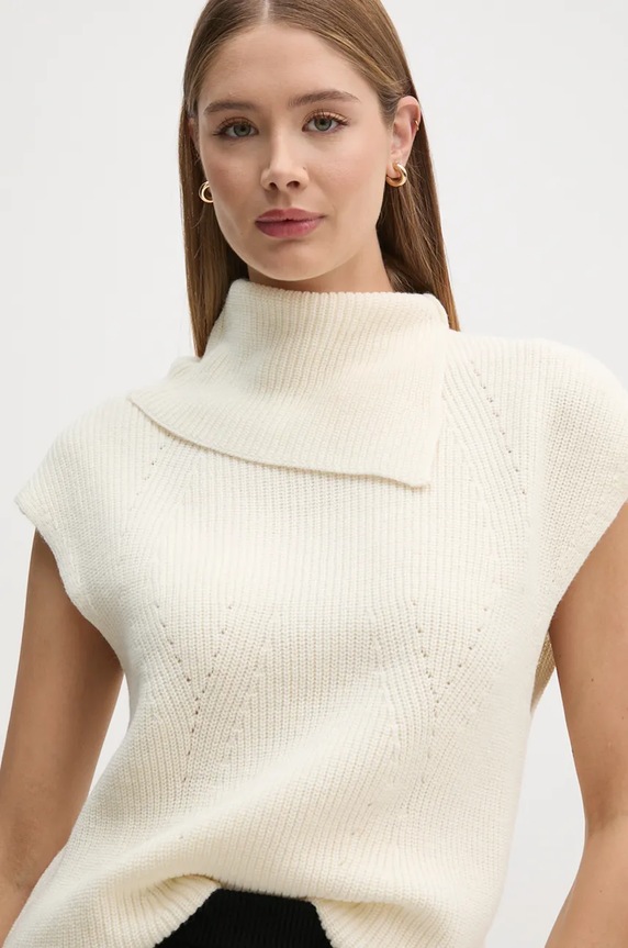 Vuneni prsluk United Colors of Benetton Planet friendly bež 122ND203G