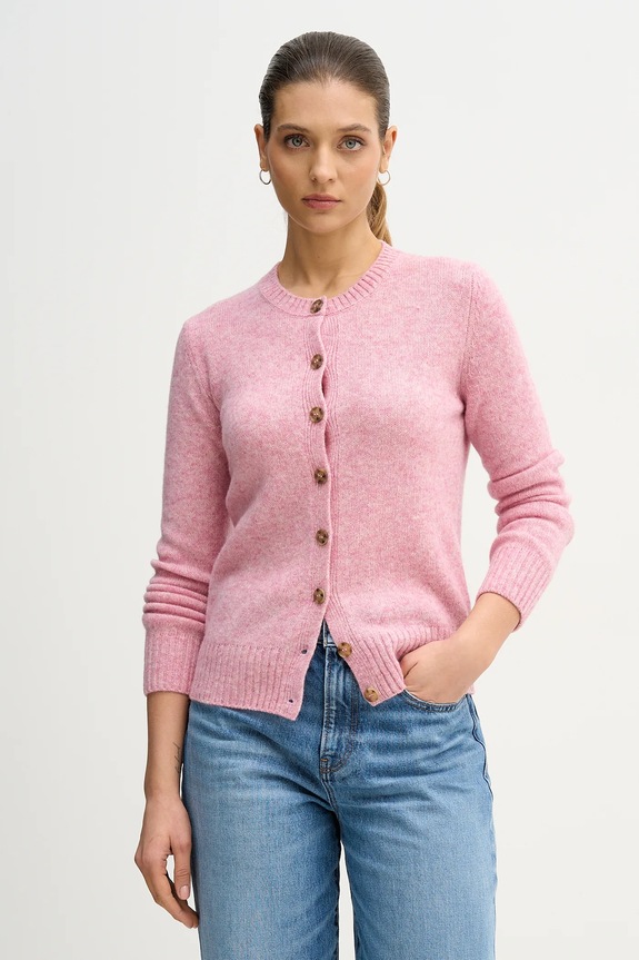 Vlněný kardigan United Colors of Benetton vlna růžová 103ME500L
