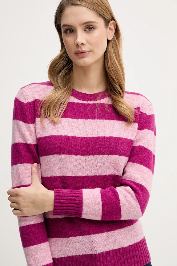 United Colors of Benetton sweter wełniany różowy 103ME107E