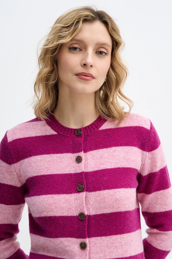 Вълнена жилетка United Colors of Benetton виолетов 103ME5014