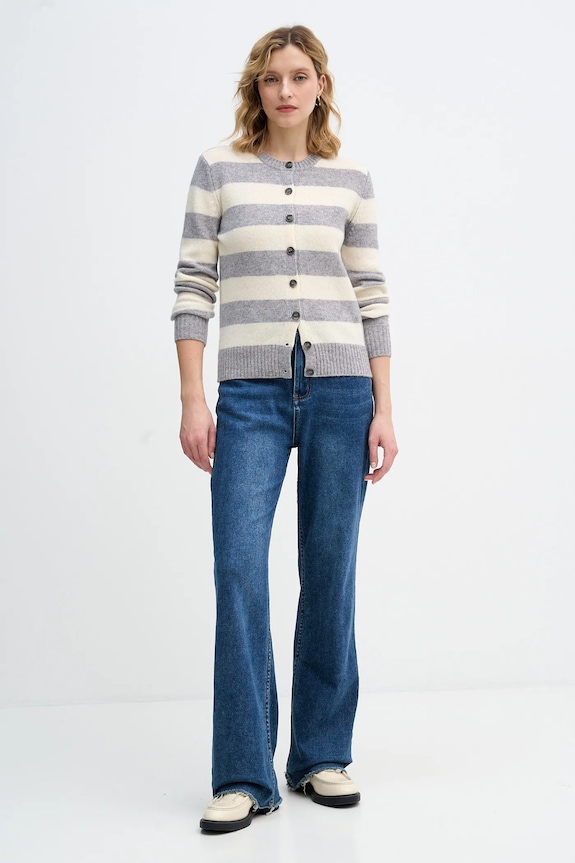 Vuneni kardigan United Colors of Benetton 103ME5014 siva AW25