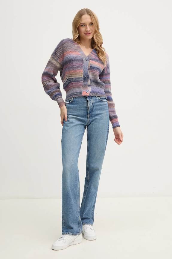 United Colors of Benetton gyapjú kardigán 105CD602R kék AW24