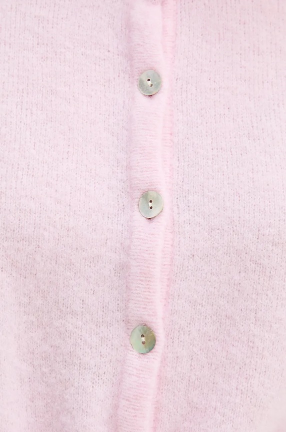 Μάλλινη ζακέτα American Vintage VITO19EH24 ροζ