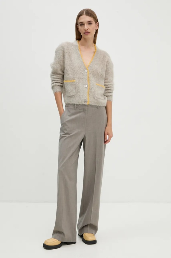 Vlněný svetr American Vintage BYM19AH24 šedá AW24