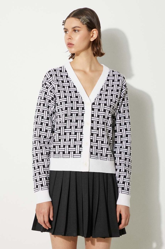 Odzież Kenzo kardigan z domieszką wełny Weave Cardigan FE62CA4723CA.02 biały