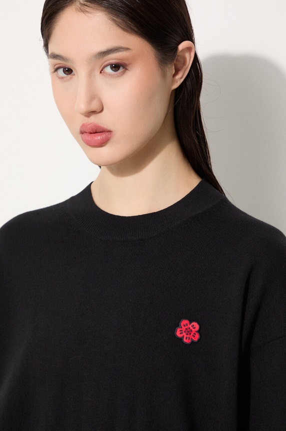 Kenzo sweter wełniany Rws Boke Crest Jumper FE62PU4893LB.99J czarny