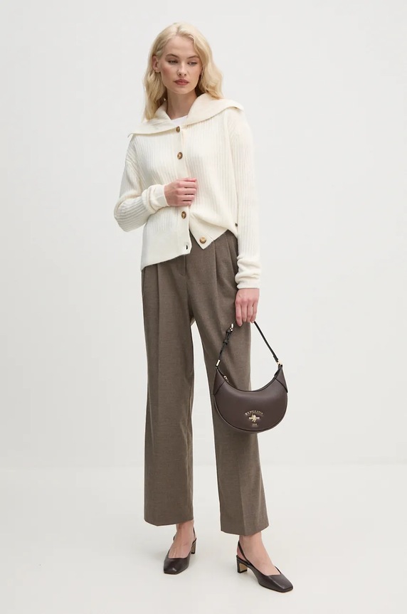 Svetr s příměsí vlny Pepe Jeans IRMA CARDIGAN PL702189 béžová AW24