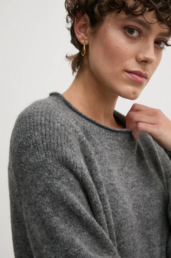 Pepe Jeans sweter z domieszką wełny IRMA CREW NECK szary PL702192