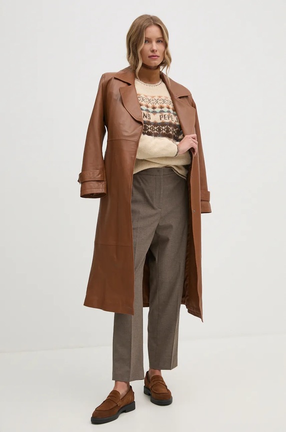 Pepe Jeans gyapjúkeverék pulóver HITTY PL702193 bézs AW24