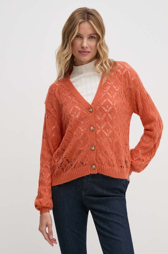 Πουλόβερ Pepe Jeans HAILEY CARDIGAN PL702218 πορτοκαλί AW24