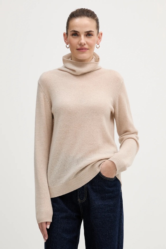 Joop! maglione in cachemirie scollo a colletto alto beige 30043675