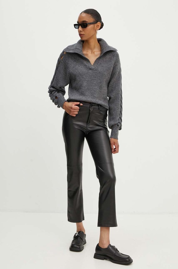 IRO sweter wełniany WP12ALESSIA szary AW24