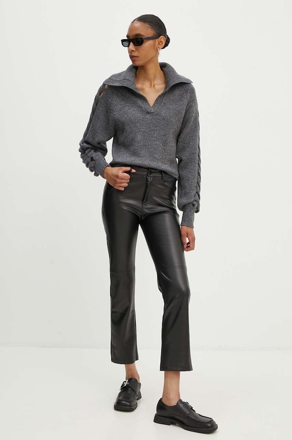 IRO sweter wełniany WP12ALESSIA szary AW24