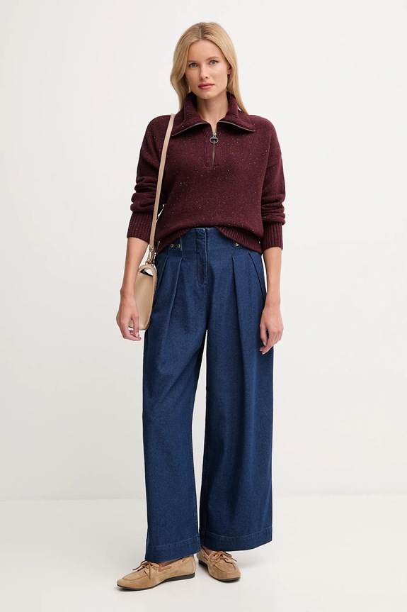 Vlnený sveter Barbour LKN1579 burgundské AW25