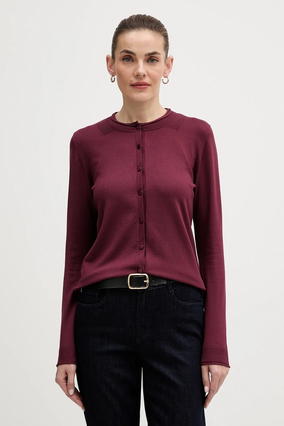 Sisley cardigan uni burgundia 17Q3M5203